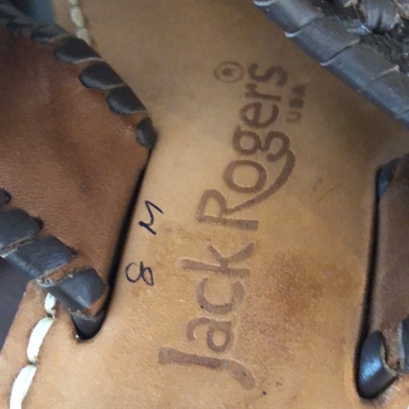 Jack Rogers 😍 ALL leather classic sandals Sz 8 originals 👒🍍👗🐙🐠🦀🦞 - Picture 4 of 4